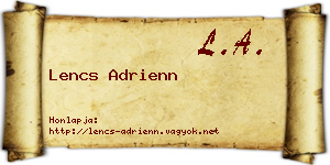 Lencs Adrienn névjegykártya